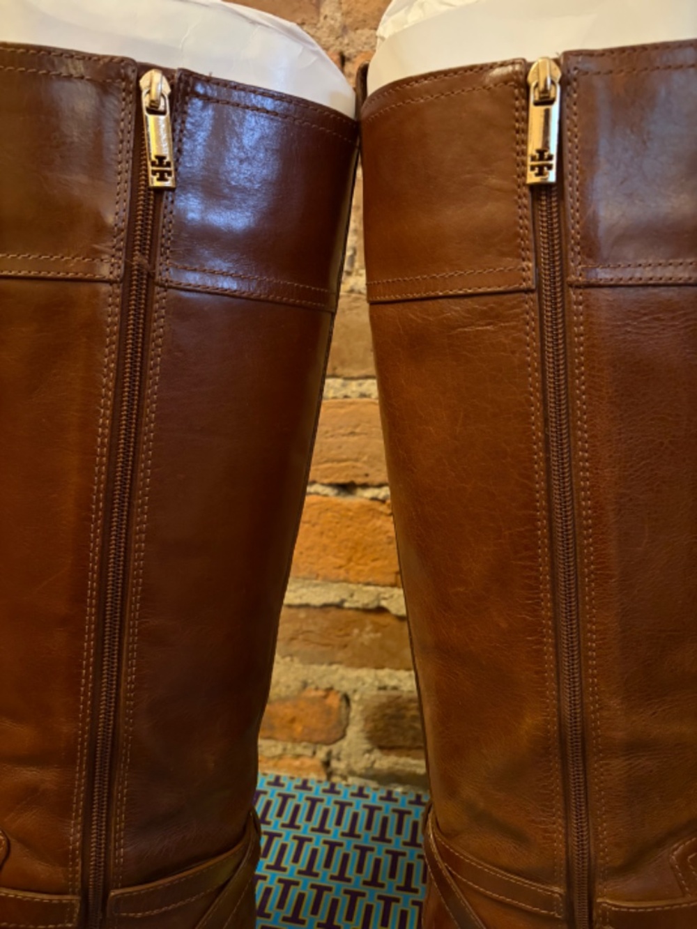 Tory Burch Brita Riding Boots - Sienna - Size 10.5 - Picture 9 of 17